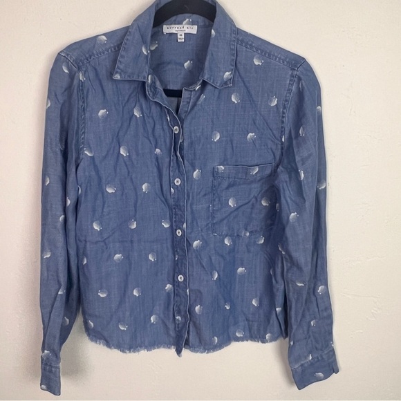 Current Air chambray denim button down seashell shirt size XS - Picture 1 of 9